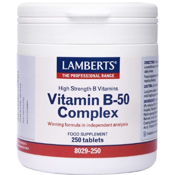 Lamberts - Vitamin B-50 Complex Σύμπλεγμα Βιταμίνης B 250 tabs