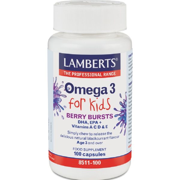 Lamberts - Omega 3 for Kids Με γεύση Βατόμουρο για Παιδιά 100caps