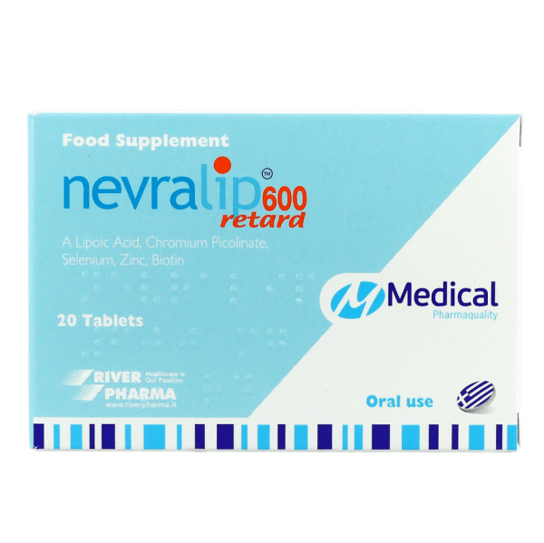 Medical Pharmaquality - Nevralip Retard 600 Συμπλήρωμα Διατροφής με Αντιοξειδωτική και Νευροτροφική Δράση 20 ταμπλέτες