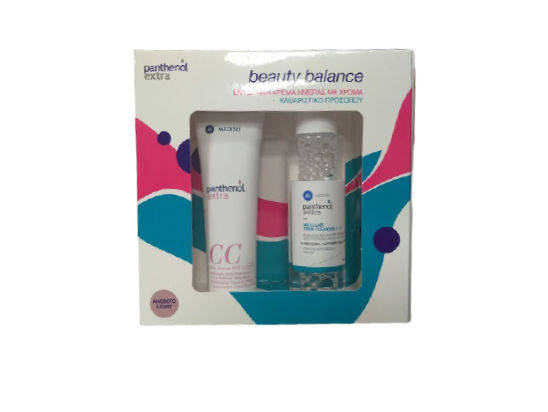 Medisei - Promo Panthenol Extra Beauty Balance Ενυδατική Κρέμα Ημέρας με Χρώμα Ανοιχτό Light και Καθαριστικό Προσώπου 1τμχ