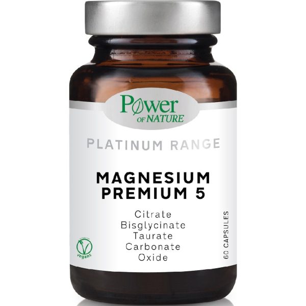 PowerHealth - Platinum Magnesium Premium 5 Συμπλήρωμα Διατροφής για το Μυϊκό & Νευρικό Σύστημα 60caps