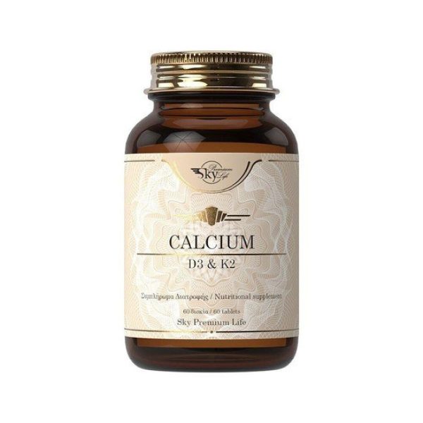 Sky Premium Life - Calcium Vitamin D3 2200IU Vitamin K2 45mcg Συμπλήρωμα Διατροφής για τα Οστά 60 Δισκία