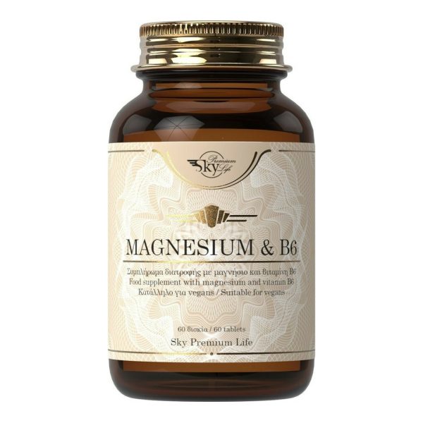 Sky Premium Life - Magnesium και Vitamin B6 Συμπλήρωμα Διατροφής με Μαγνήσιο και Βιταμίνη Β6 60tabs