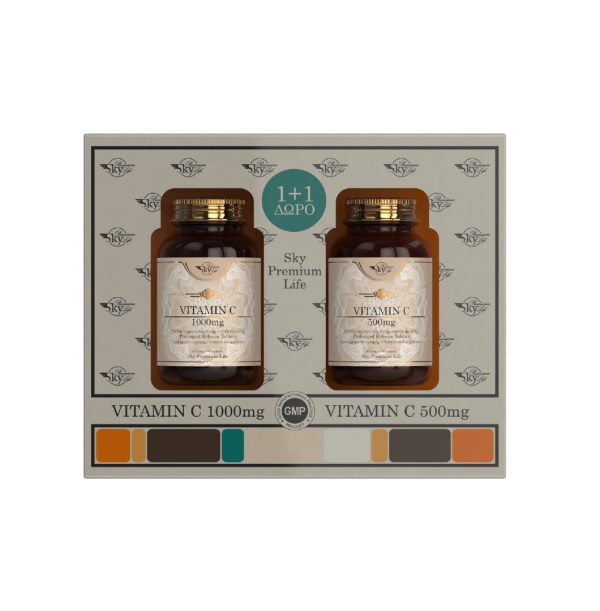 Sky Premium Life - Vitamin C 1000mg 60 ταμπλέτες & Vitamin C 500mg 60 ταμπλέτες