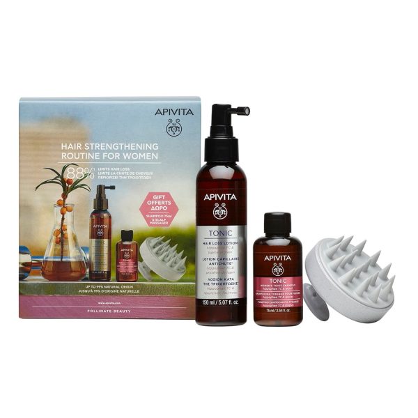 Apivita – Hair Loss Lotion 150ml & Mini Women’s Tonic Shampoo 75ml & Scalp Massager Apivita – Hair Loss Lotion 150ml & Mini Women’s Tonic Shampoo 75ml & Scalp Massager