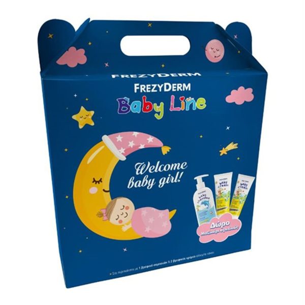 Frezyderm - Babyline Welcome Baby Girl Set Baby Shampoo 300ml & Baby Cream 2x175ml & Δώρο Μαξιλαράκι