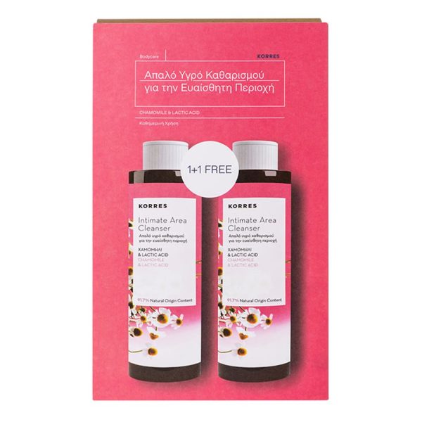 Korres - Promo Intimate Area Cleanser με Χαμομήλι και Lactic Acid 1+1 250ml Korres - Promo Intimate Area Cleanser με Χαμομήλι και Lactic Acid 1+1 250ml