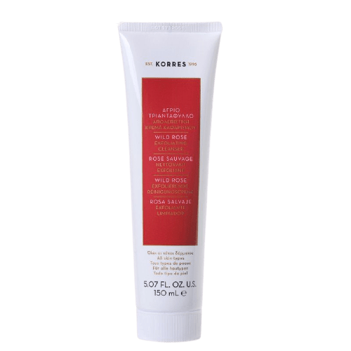 Korres - Wild Rose Απολεπιστική Κρέμα Καθαρισμού Για Λάμψη Άγριο Τριαντάφυλλο για Όλους τους Τύπους Δέρματος 150ml