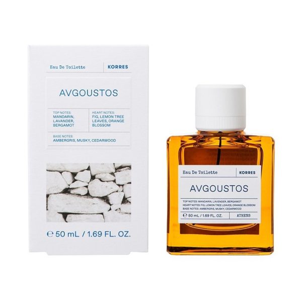 Korres - Avgoustos Eau De Toilette Άρωμα με Νότες Μανταρίνι & Λεβάντα & Περγαμόντο 50ml