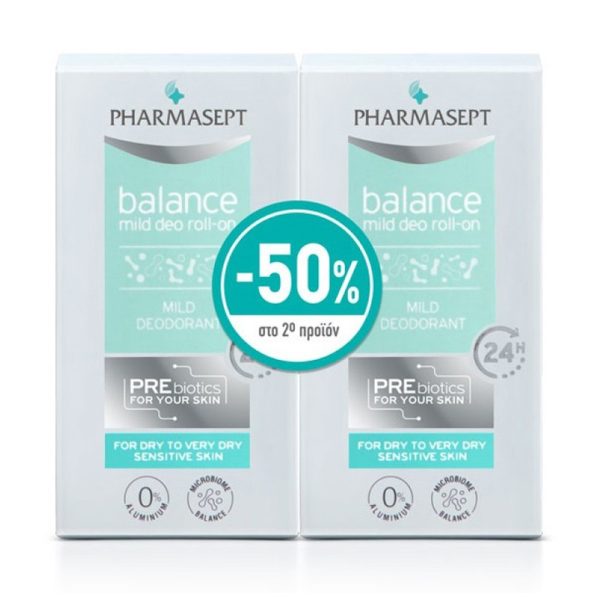 Pharmasept - Promo Balance Απαλό Αποσμητικό Roll-On 24H Για Ξηρές Επιδερμίδες 2x50ml