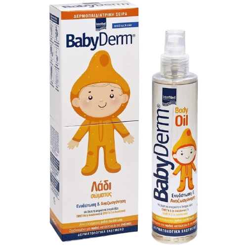 Intermed - Babyderm Body Oil Ενυδατικό Λάδι Σώματος για Βαθιά Ενυδάτωση και Προστασία του Δέρματος 200ml