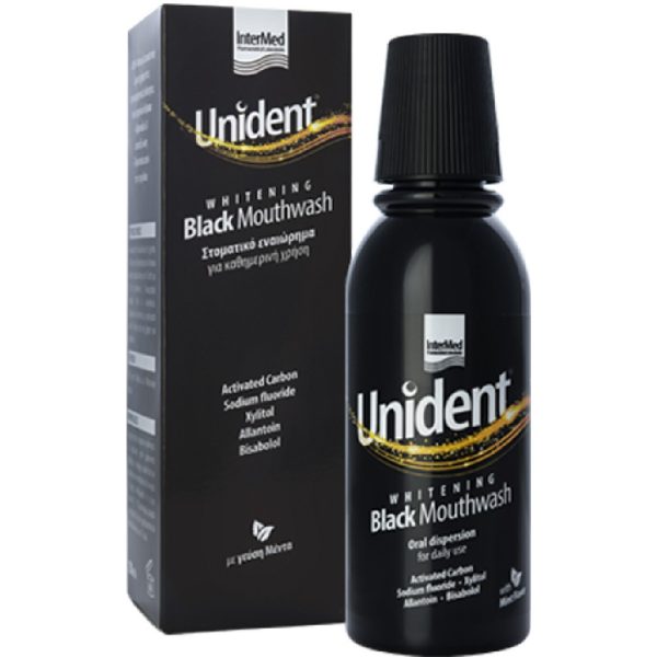 Intermed - Unident Whitening Black Mouthwash Στοματικό Διάλυμα 250ml