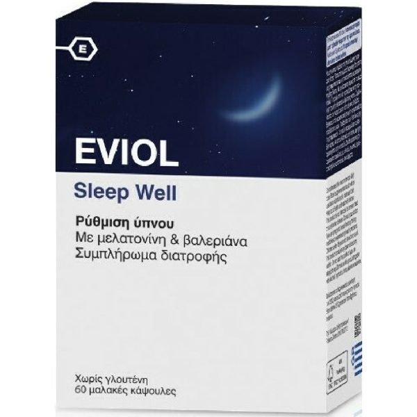 Eviol - Sleep Well Φόρμουλα με Βαλεριάνα και Μελατονίνη για την Αντιμετώπιση της Αϋπνίας 60 caps Eviol - Sleep Well Φόρμουλα με Βαλεριάνα και Μελατονίνη για την Αντιμετώπιση της Αϋπνίας 60 caps