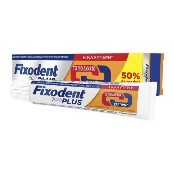 Fixodent - Pro Plus Duo Action Στερεωτική Οδοντόκρεμα Τεχνητής Οδοντοστοιχίας 60gr