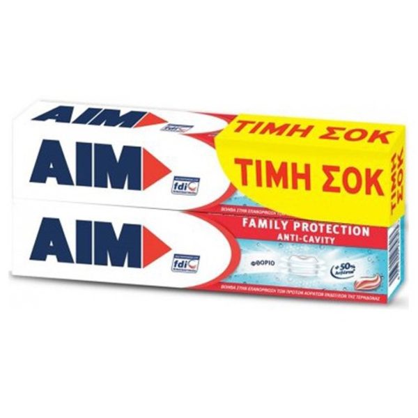AIM - Οδοντόκρεμα Family Protection Anti-Cavity XL 2x100ml