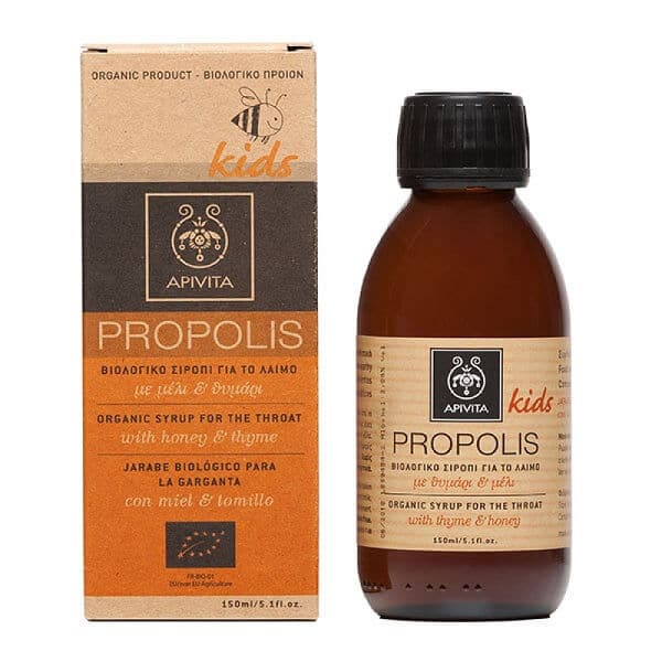 Apivita - Propolis Kids Βιολογικό Σιρόπι για το Λαιμό με Μέλι & Θυμάρι 150ml