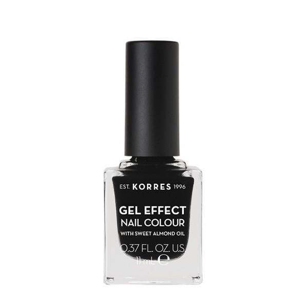 Korres Gel Effect Βερνίκι Νυχιών με Αμυγδαλέλαιο Black No100 - 11ml