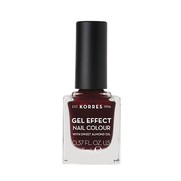 Korres Gel Effect Βερνίκι Νυχιών με Αμυγδαλέλαιο Burgundy Red No57 - 11ml