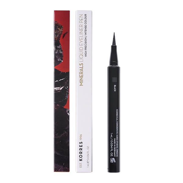 Korres Minerals Αδιάβροχο Eyeliner σε Μορφή Μαρκαδόρου No01 Μαύρο - 1mL