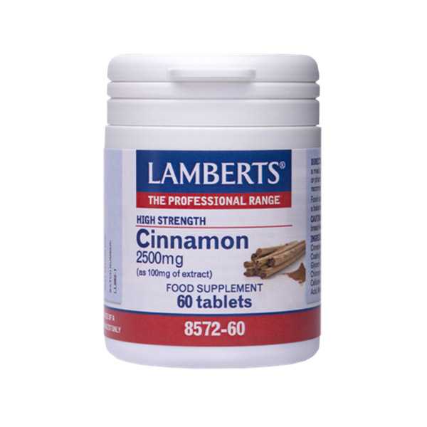 Lamberts - Εκχύλισμα Φλοιού Κανέλλας 2500mg Συμπλήρωμα Διατροφής για την Αντιμετώπιση των Διαταραχών της Πέψης - 60tabs