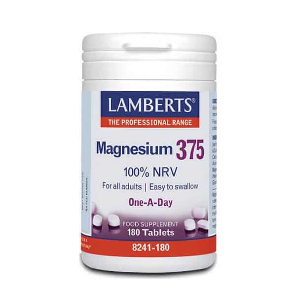 Lamberts – Magnesium 375 100% NRV – 180tabs Lamberts – Magnesium 375 100% NRV – 180tabs