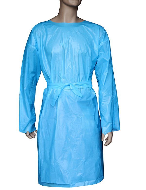 Santex- Non-Woven Ρόμπα Επισκέπτη (Large) Πολυπροπυλενίου Μπλε με Velcro 40gr. 5τμχ