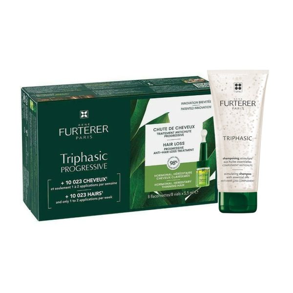 Rene Furterer - Triphasic Αγωγή κατά της Προοδευτικής Τριχόπτωσης 8x5.5ml & Triphasic Σαμπουάν κατά της Τριχόπτωσης 100ml