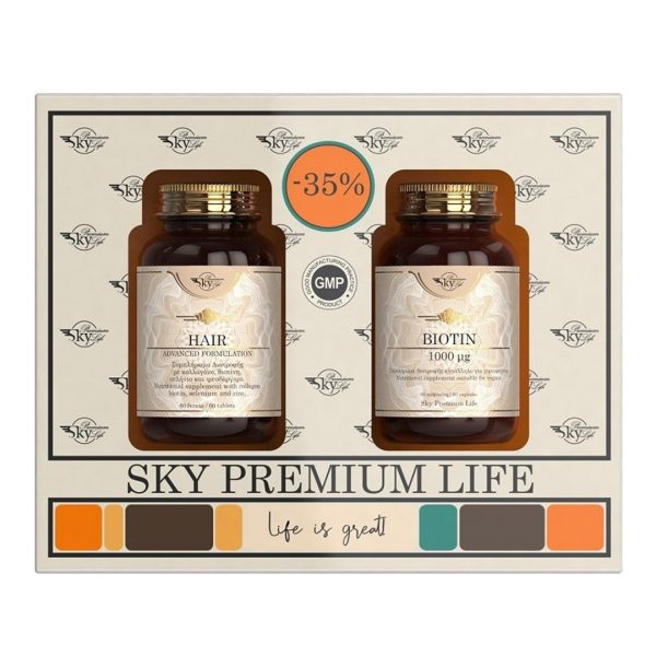 Sky Premium Life – Biotin 1000μg 60caps & Hair Advanced Formulation 60caps Sky Premium Life – Biotin 1000μg 60caps & Hair Advanced Formulation 60caps
