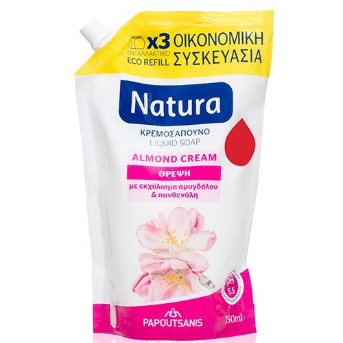 Papoutsanis – Natura Almond Cream Liquid Soap Refill 750ml