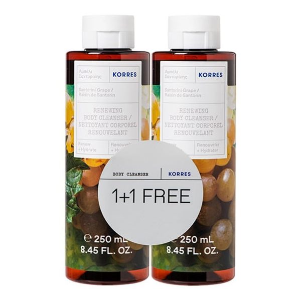 Korres - Αμπέλι Σαντορίνης Αφρόλουτρο 2x250ml (1+1 Δώρο)