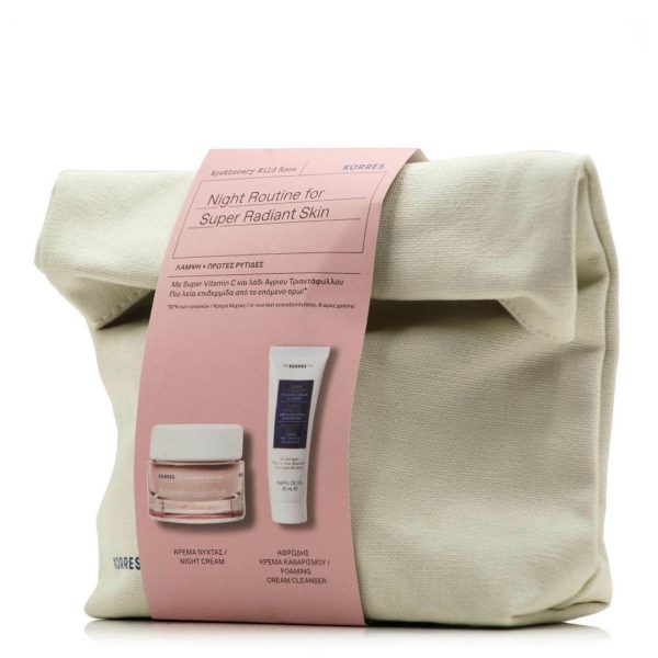 Korres – Apothecary Wild Rose Night Routine for Radiant Skin 40ml & Foaming Cream Cleansing 20ml