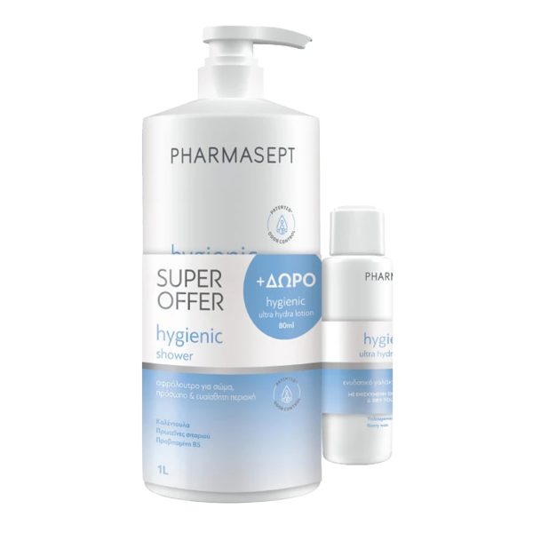 Pharmasept - Hygienic Shower Αφρόλουτρο 1lt & Ενυδατικό Γαλάκτωμα Σώματος 80ml Pharmasept - Hygienic Shower Αφρόλουτρο 1lt & Ενυδατικό Γαλάκτωμα Σώματος 80ml