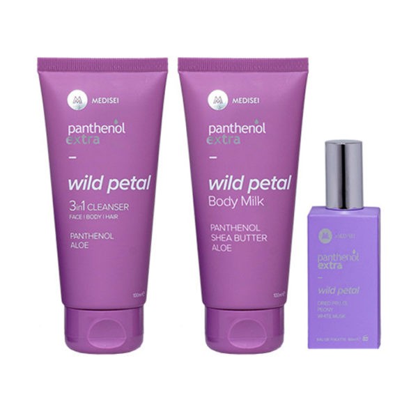 Body Care Medisei – Promo Panthenol Extra Wild Petal Eau De Toilette 50ml & 3in1 Cleanser 100ml & Body Milk 100ml