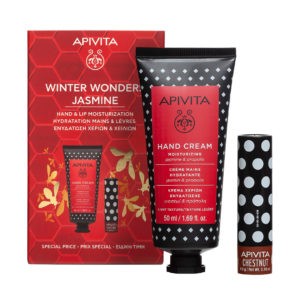 Body Care Apivita – Promo Winter Wonders Jasmine: Moisturizing Hand Cream Light Texture 50ml & Lip Care Chestnut 4.4gr