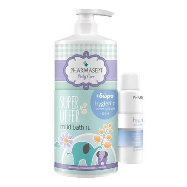 Pharmasept - Promo Baby Care Απαλό Βρεφικό Αφρόλουτρο 1Lt & Hygienic Αφρόλουτρο 100ml