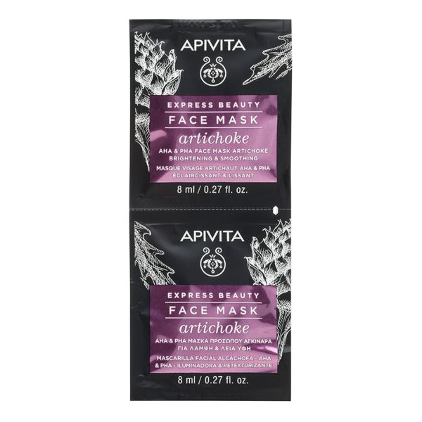Apivita - Express Beauty AHA & PHA Face Mask Artichoke for Brightening & Smoothing 2x8ml Apivita - Express Beauty AHA & PHA Face Mask Artichoke for Brightening & Smoothing 2x8ml
