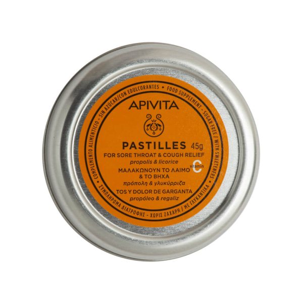 Apivita - Παστίλιες που μαλακώνουν το Λαιμό & το Βήχα Πρόπολη & Γλυκύρριζα 45gr
