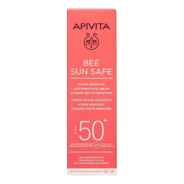Apivita - Bee Sun Safe Hydra Sensitive Καταπραϋντική Κρέμα Προσώπου για Ευαίσθητες Επιδερμίδες SPF50+ 50ml