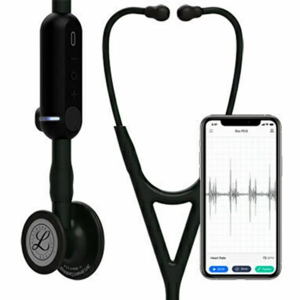 Στηθοσκόπια Littmann Littmann – CORE Ψηφιακό Στηθοσκόπιο, Μαύρος Κώδωνας, Αυλός, Στέλεχος και Ακουστικά, 69 cm, 8490