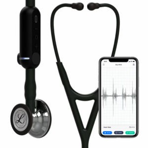 Cardiology IV - Littmann Littmann – CORE Digital Stethoscope, Mirror Chestpiece, Black Tube, Stem and Headset, 69 cm, 8869