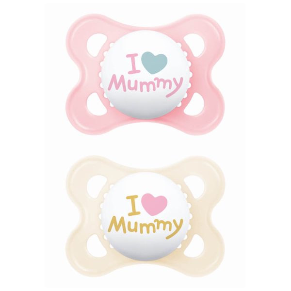 MAM - 115S - Original I love Mummy & Daddy Ορθοδοντική Πιπίλα Σιλικόνης 2-6 Μηνών 2τμχ