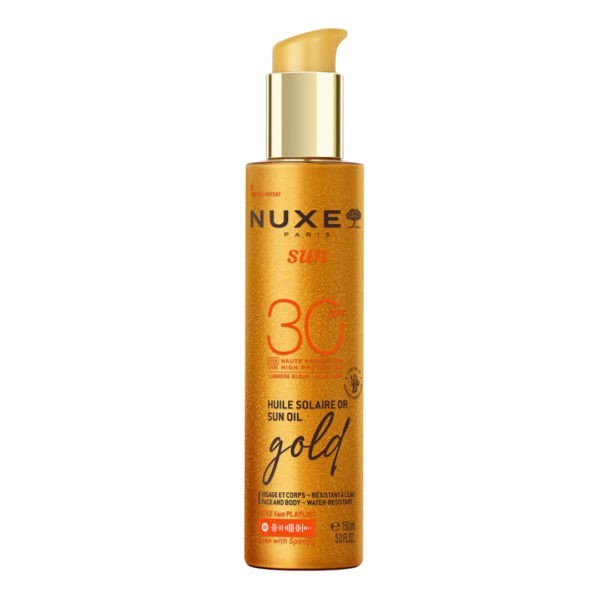 4Εποχές Nuxe – Sun Oil Gold Ιριδίζον Αντηλιακό Λάδι SPF30 150ml