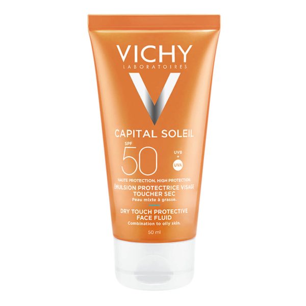 Vichy - Capital Soleil Dry Touch SPF50 Αντηλιακή Κρέμα Προσώπου για Ματ Αποτέλεσμα 50ml