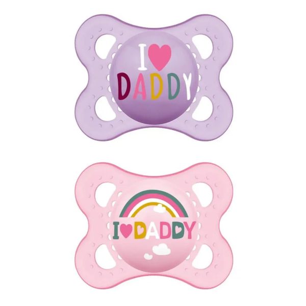 MAM - 115S - Original I love Mummy & Daddy Ορθοδοντική Πιπίλα Σιλικόνης 2-6 Μηνών 2τμχ