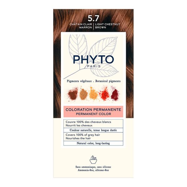 Phyto - Phytocolor Μόνιμη Βαφή Μαλλιών Νο 5.7 Καστανό Ανοιχτό Μαρόν