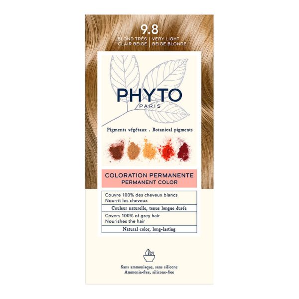 Phyto - Phytocolor Μόνιμη Βαφή Μαλλιών Νο 9.8 Ξανθό Πολύ Ανοιχτό Μπεζ