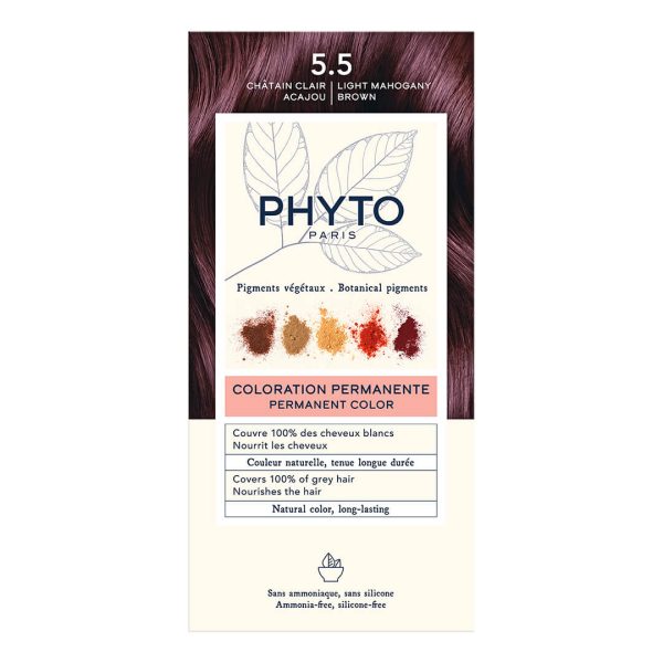 Phyto - Phytocolor Μόνιμη Βαφή Μαλλιών Νο 5.5 Ανοιχτό Καστανό Μαόνι