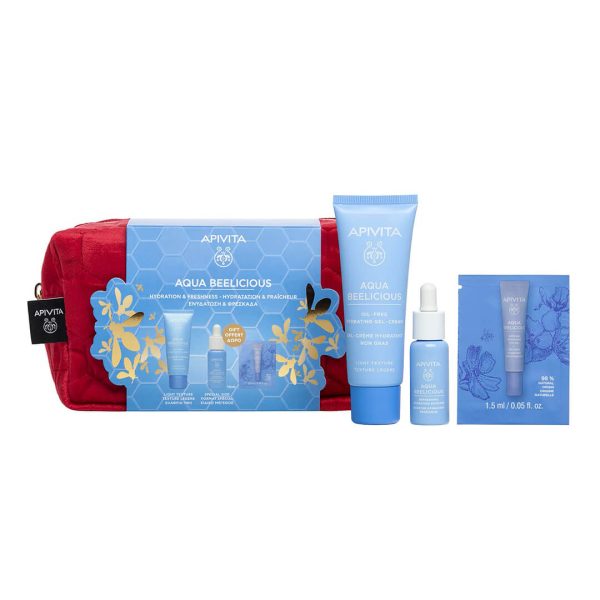 Apivita - Promo Aqua Beelicious Oil-Free Κρέμα-Gel Ενυδάτωσης Ελαφριάς Υφής 40ml & Booster Ενυδάτωσης 15ml & Gel Ματιών 1.5ml