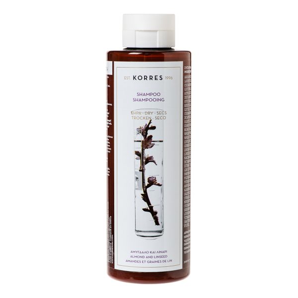 Korres - Aμύγδαλο + Λινάρι Σαμπουάν Για Ξηρά / Αφυδατωμένα Μαλλιά 250ml