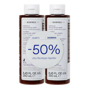 Hair Care Korres – Promo (-50% on the 2nd Product) Almond + Linseed Shampoo For Dry / Damaged Hair 2x250ml